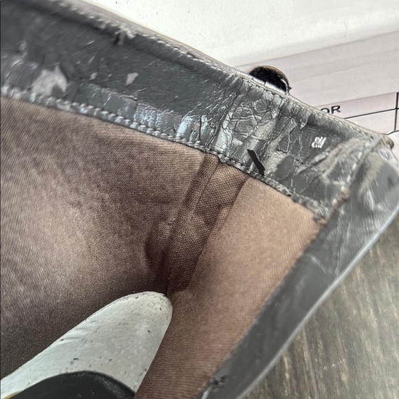 Elegant Pewter Lace-Up Ankle Boots - Picture 9 of 13